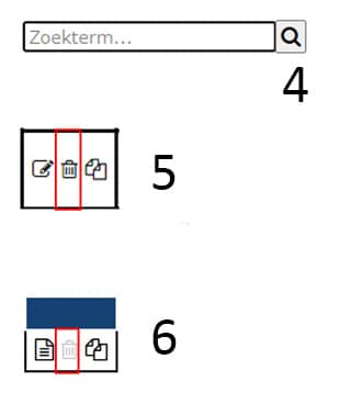 Voorbeelden van iconen uit het meldingenoverzicht.
